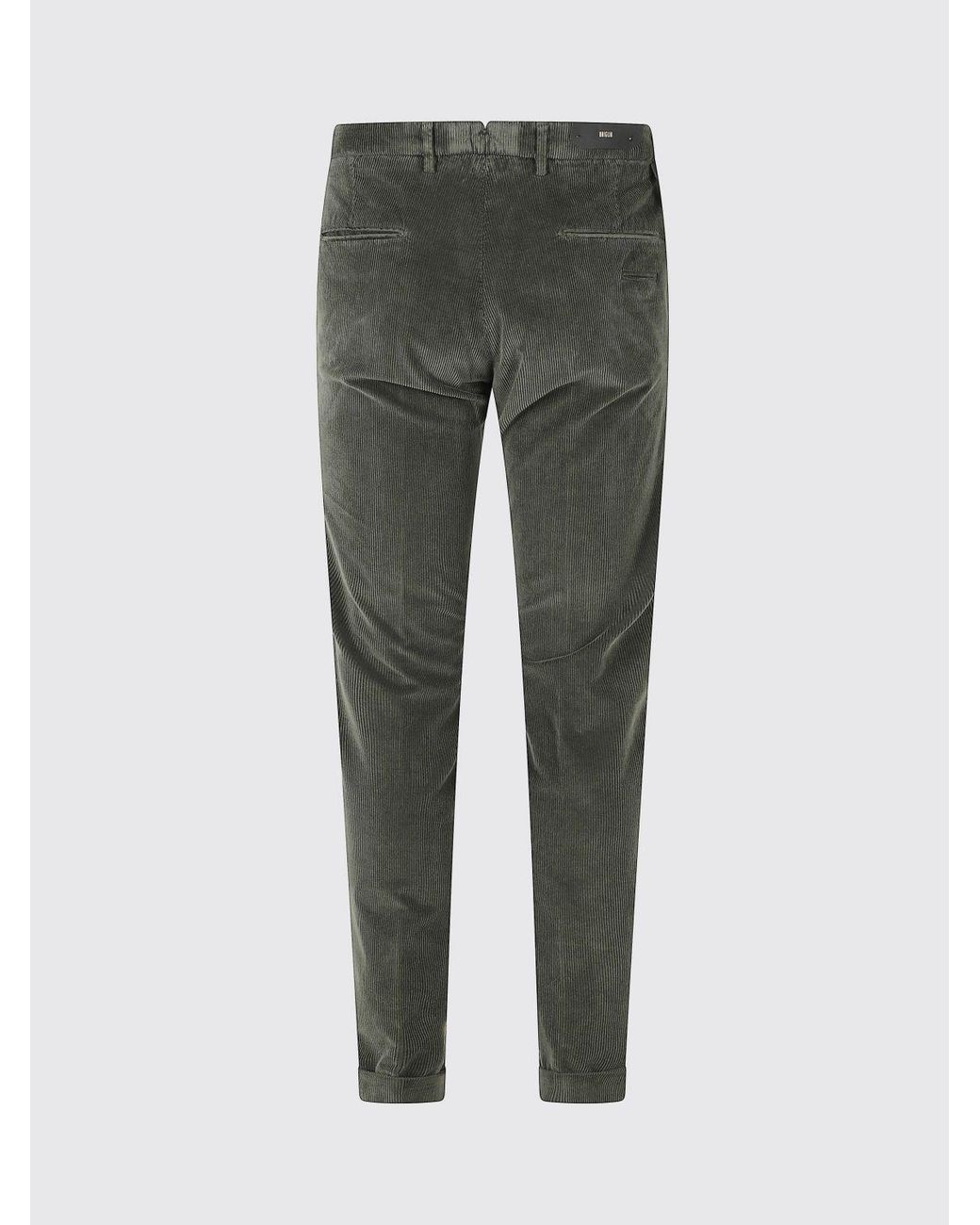 Briglia 1949 Black Slim Fit Cotton Velvet Chino Trousers for men