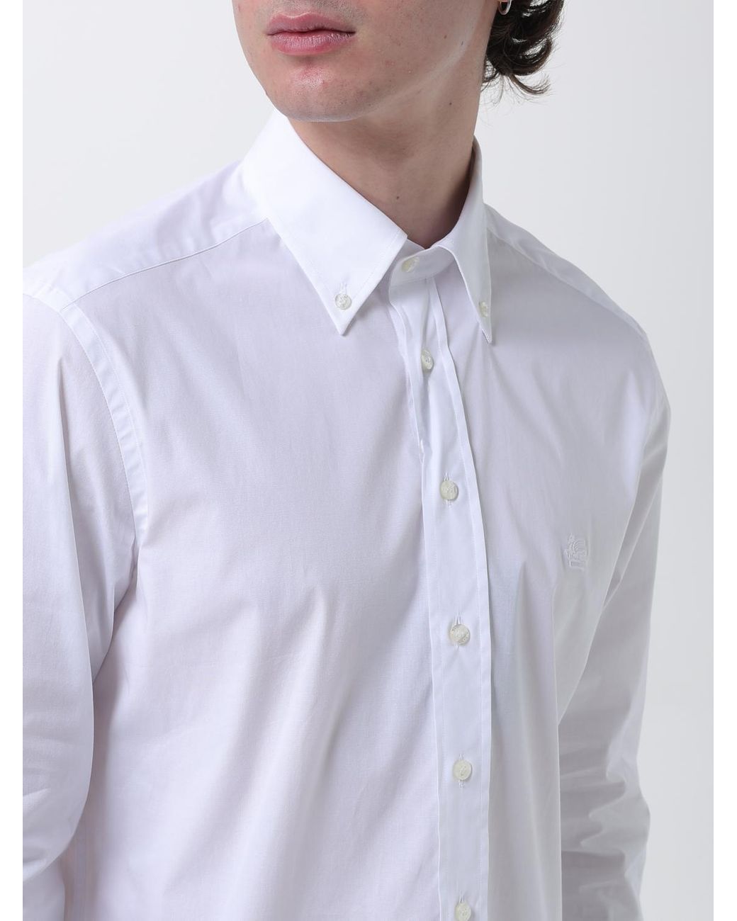 Etro White Classic Stretch Cotton Shirt for men