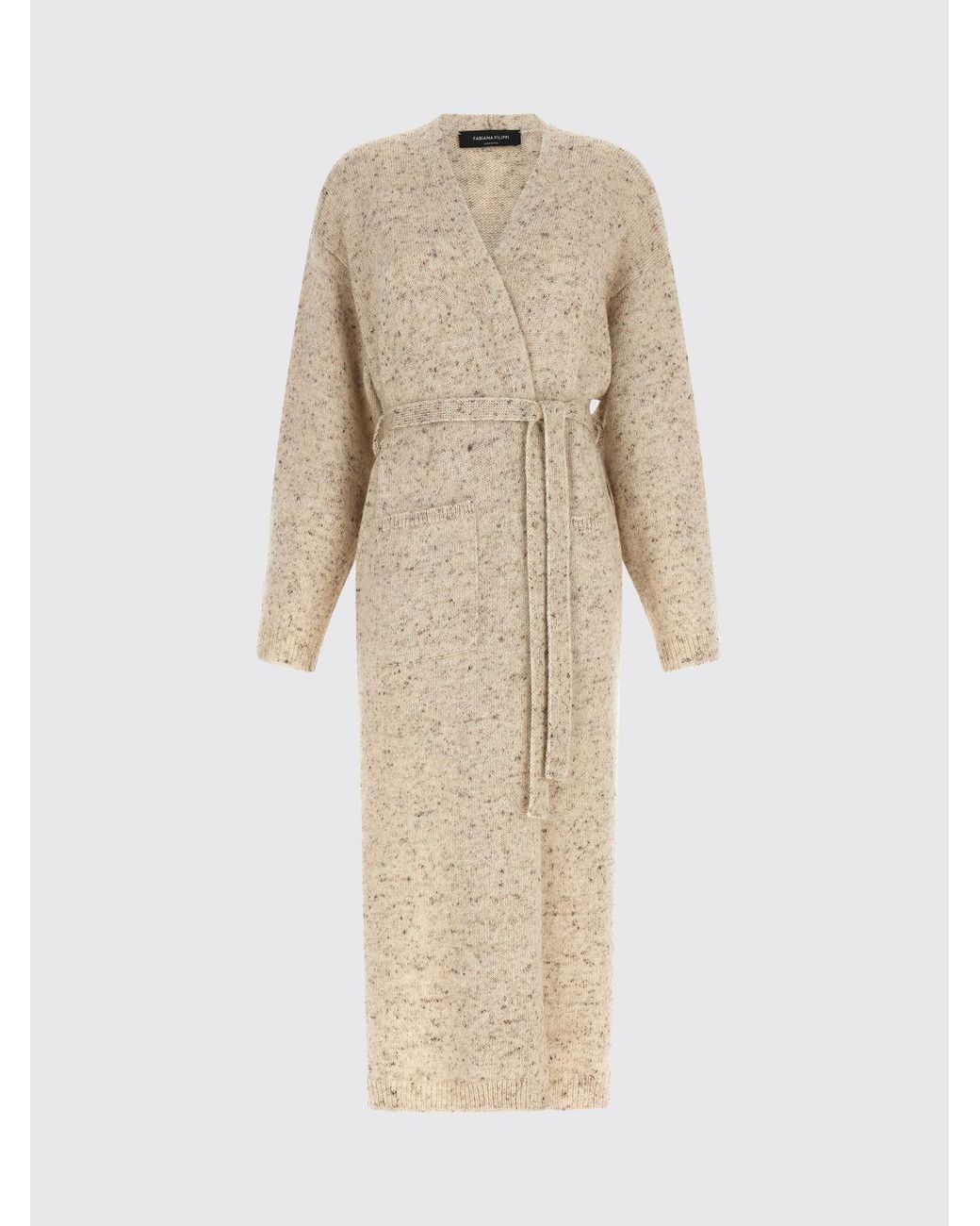 Fabiana Filippi Natural Long Robe-Style Cardigan