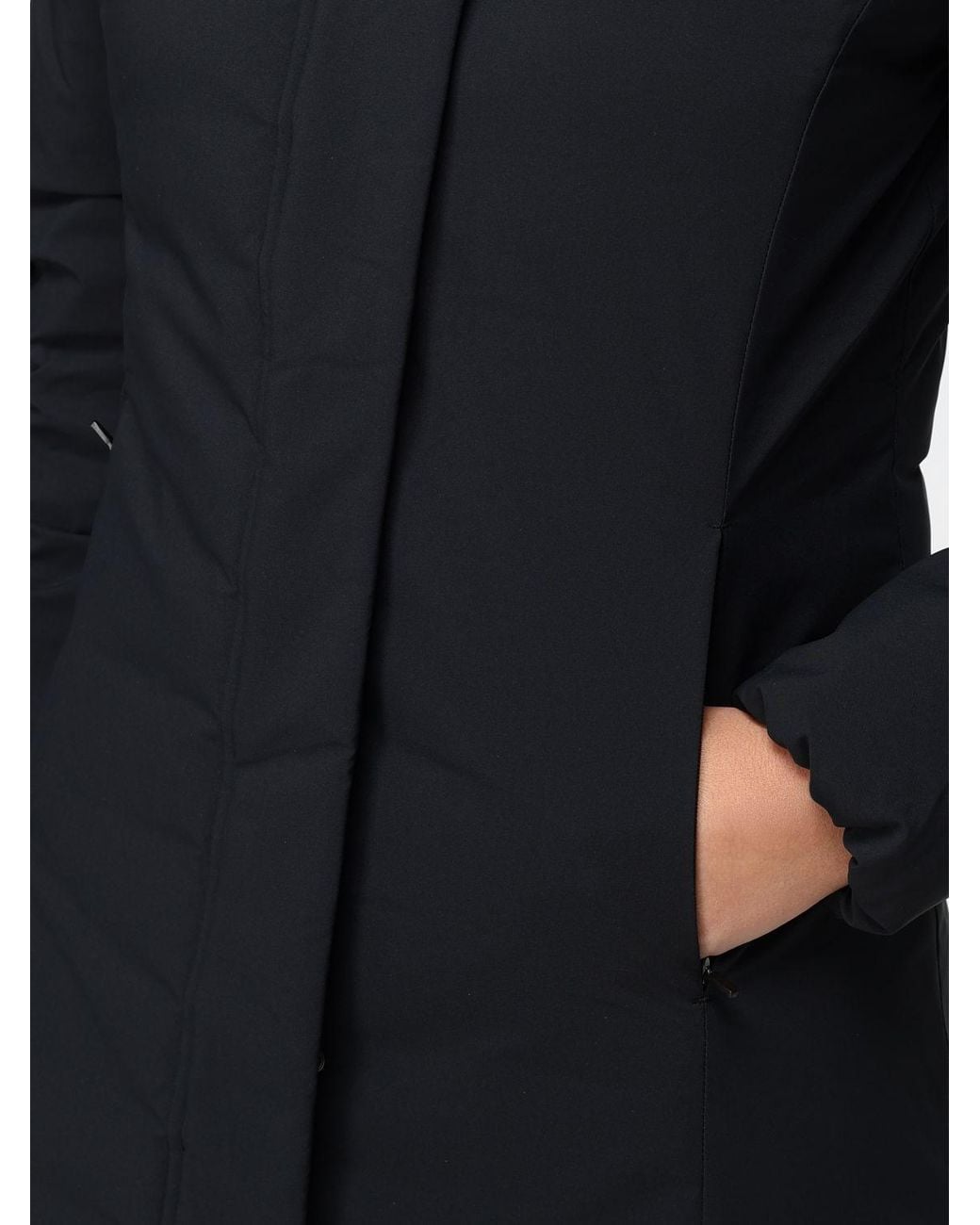 Save The Duck Blue Leyla Slim Knee-Length Puffer Jacket With Hood