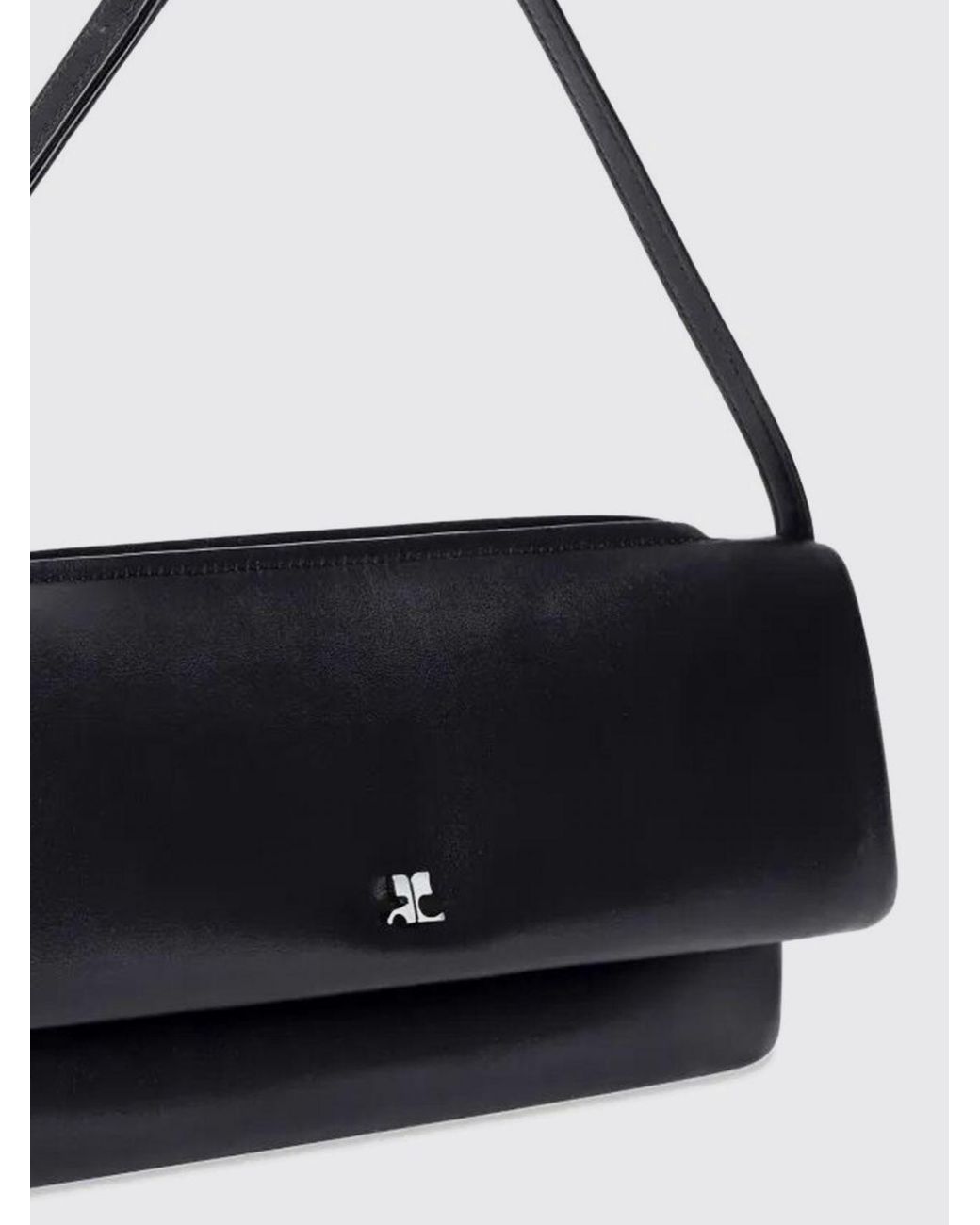 Courreges Black CourrÈ Ges Cuff Leather Shoulder Bag With Adjustable Strap