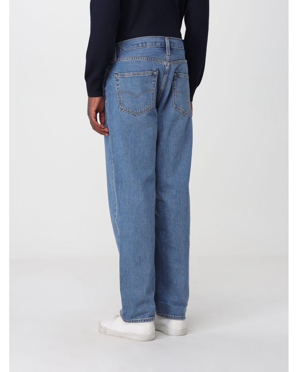 Levi's Blue 568 Straight Fit Cotton Denim Jeans With A Mid-Rise Waist for men