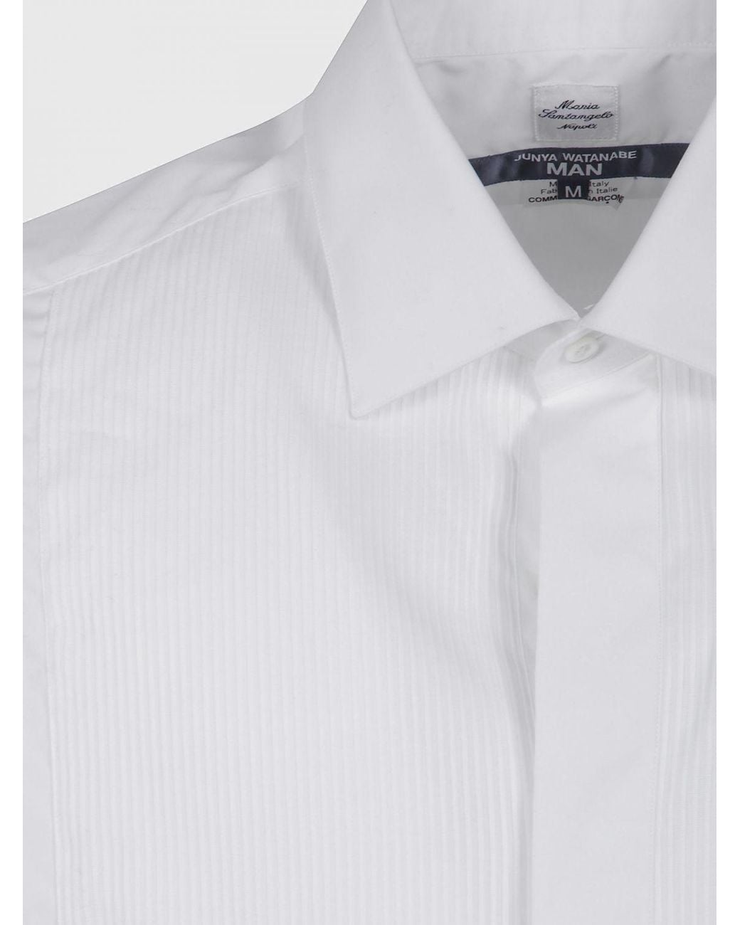 Junya Watanabe White Slim Fit Cotton Shirt With Plastron And French Collar for men