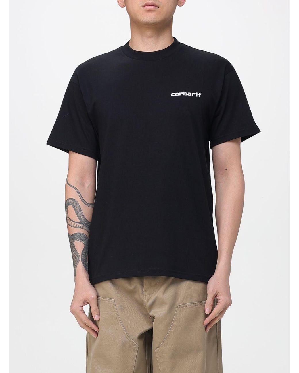 Carhartt Black Printed Cotton T-Shirt for men