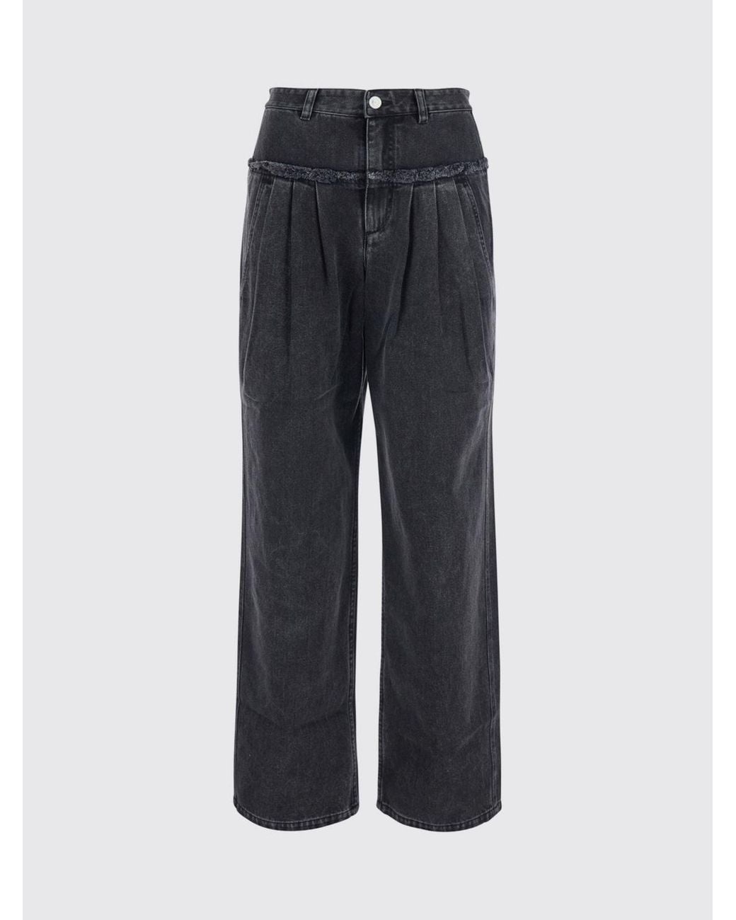 Isabel Marant Black Iniza High-Waisted Wide-Leg Denim Jeans