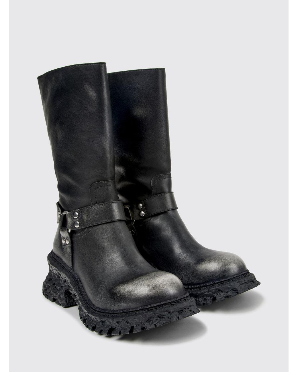 CAMPERLAB Black Terroso Mid-Calf Biker Boots for men