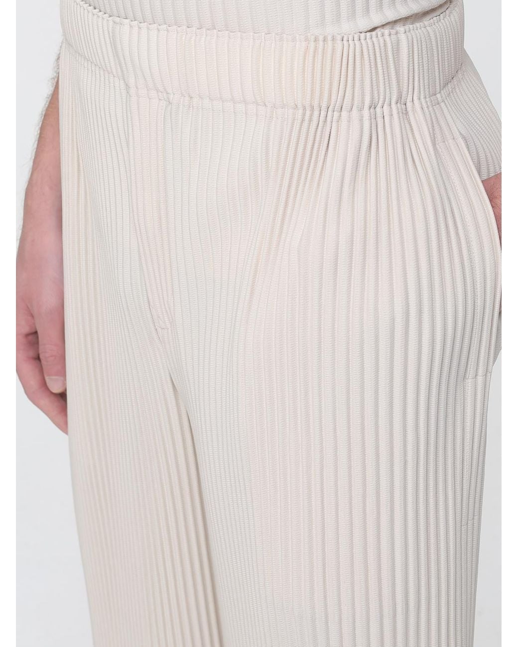 Homme Plissé Issey Miyake Natural Pleated Crepe Shorts for men
