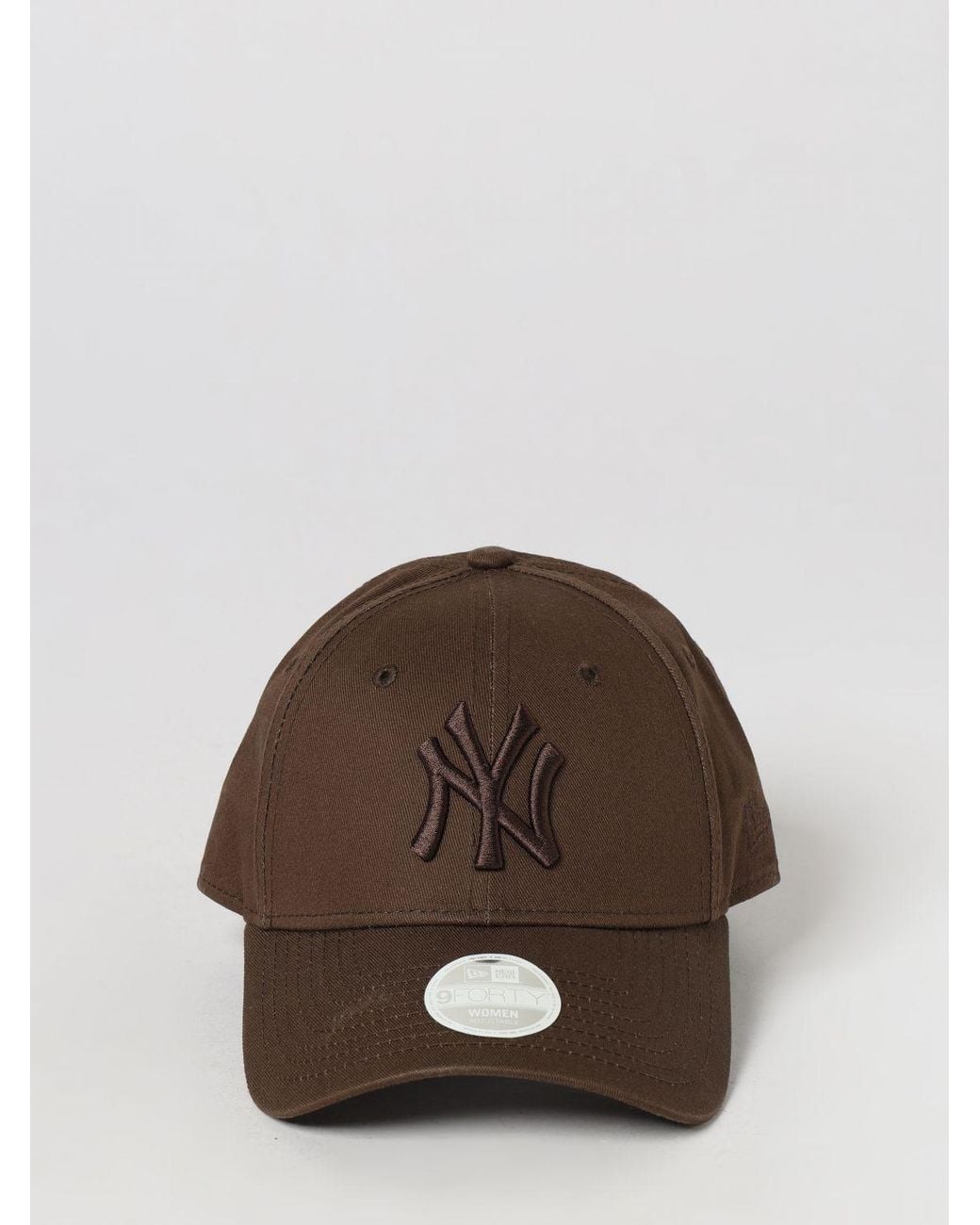 KTZ Brown 9Forty Ny Yankees Cotton Baseball Cap With Embossed Logo