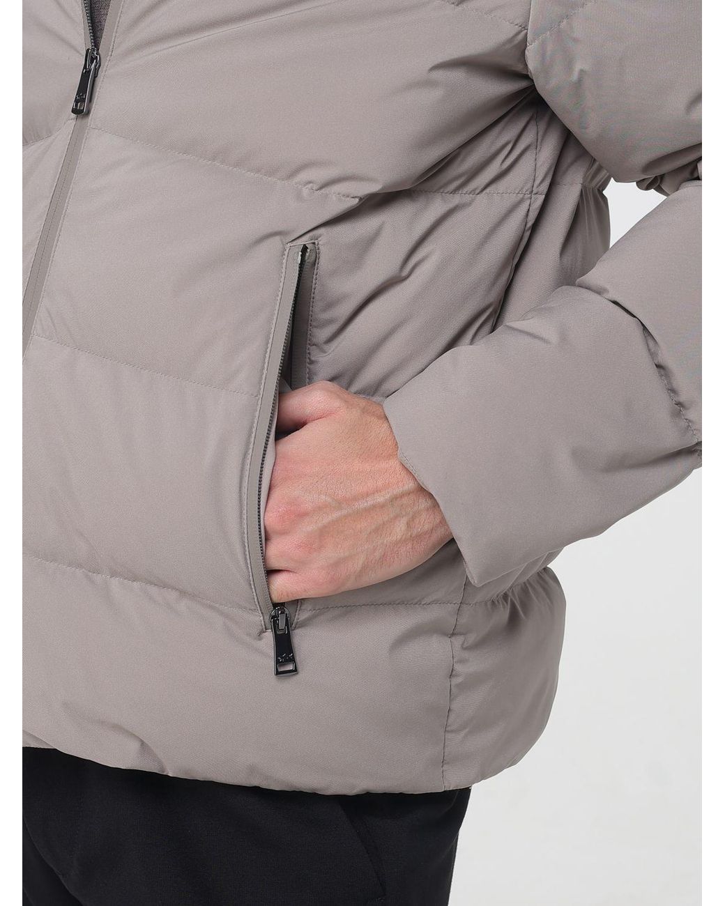 Paul & Shark Gray Paul &Amp Shark Short Puffer Jacket for men