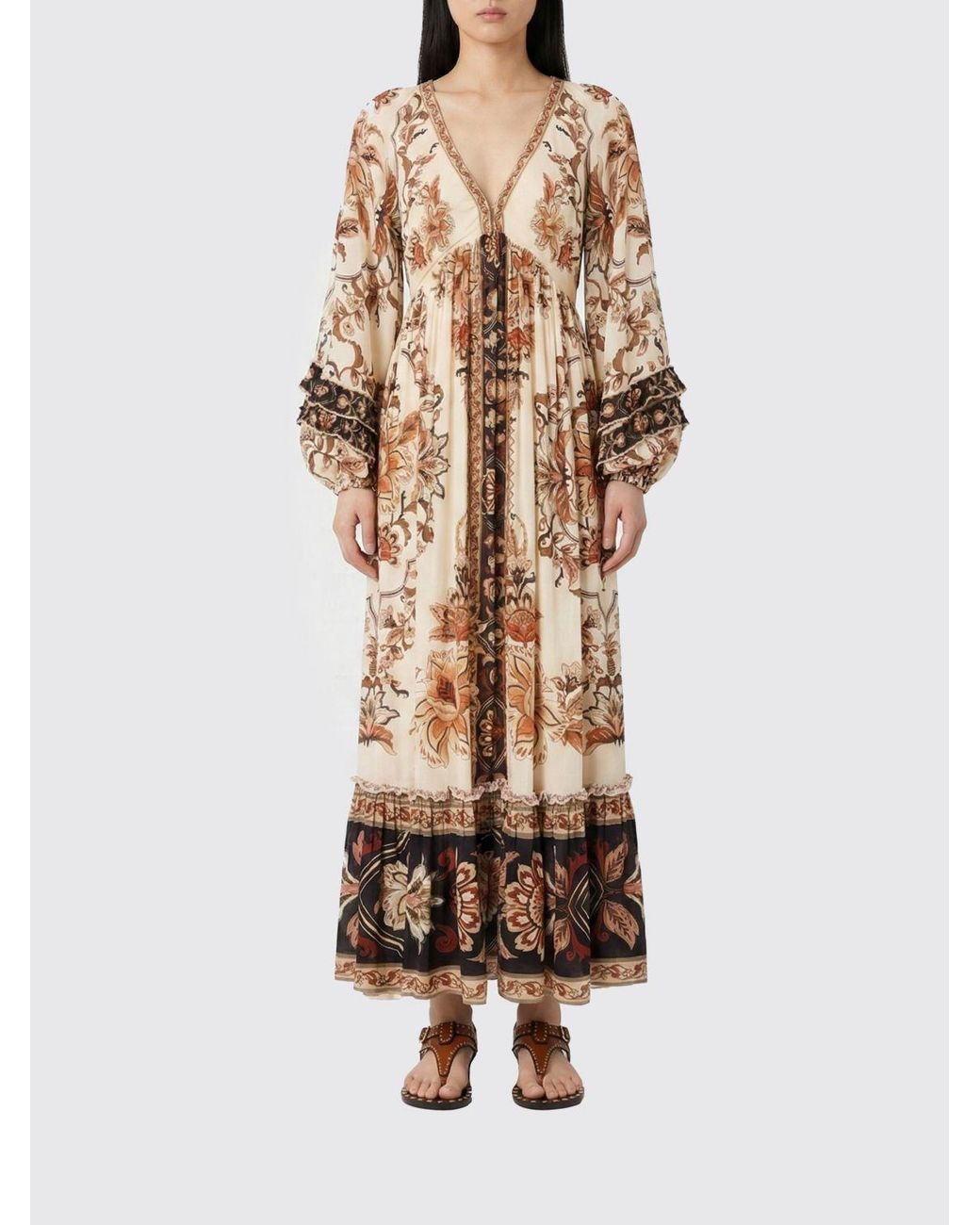 Farm Rio Natural Floral Viscose Dress