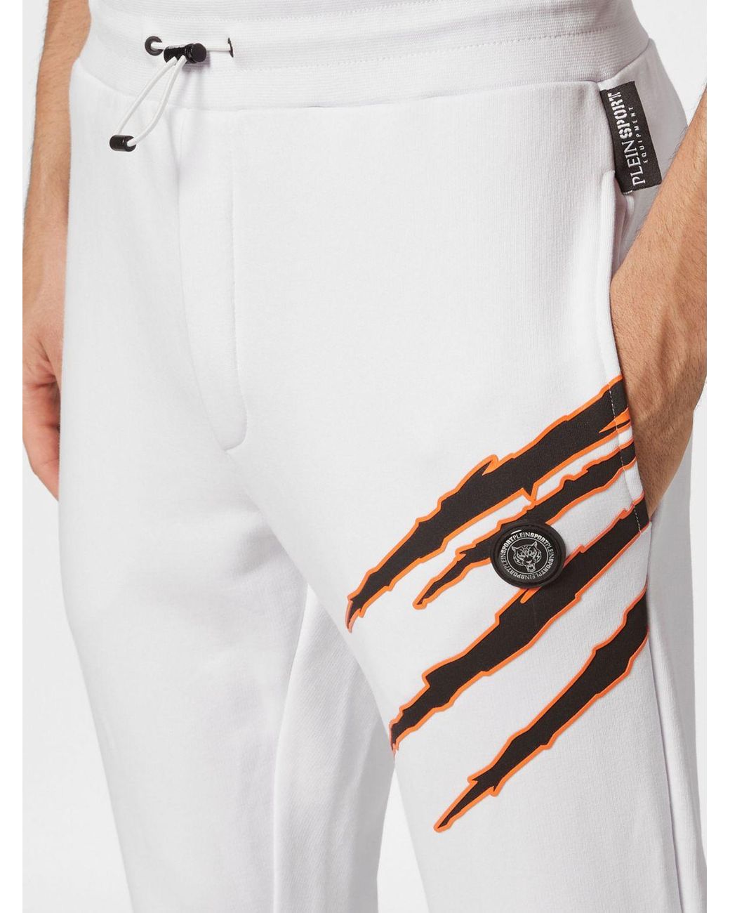 Philipp Plein White Jersey Jogging Trousers With Contrast Logo And Drawstring for men