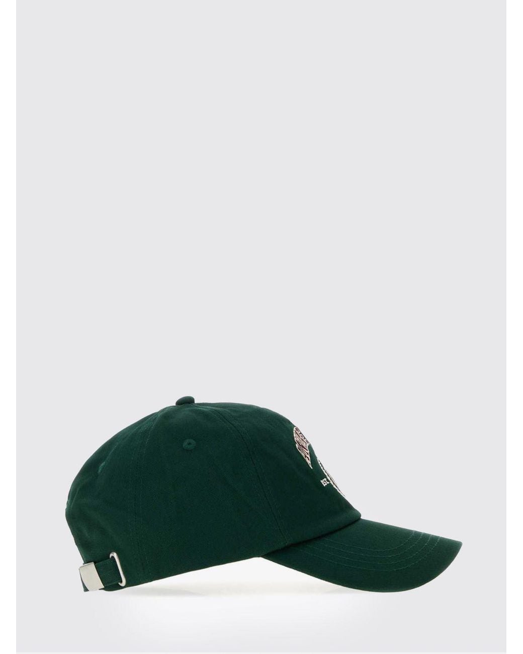 Anine Bing Green Cotton Baseball Cap With Embroidered Crest