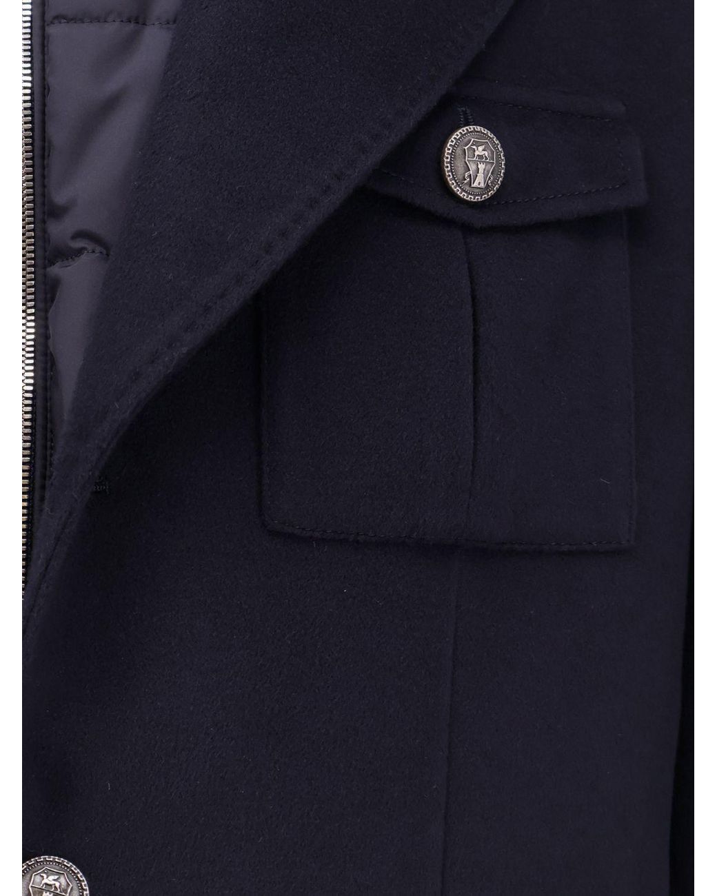 Brunello Cucinelli Blue Single-Breasted Short Coat for men