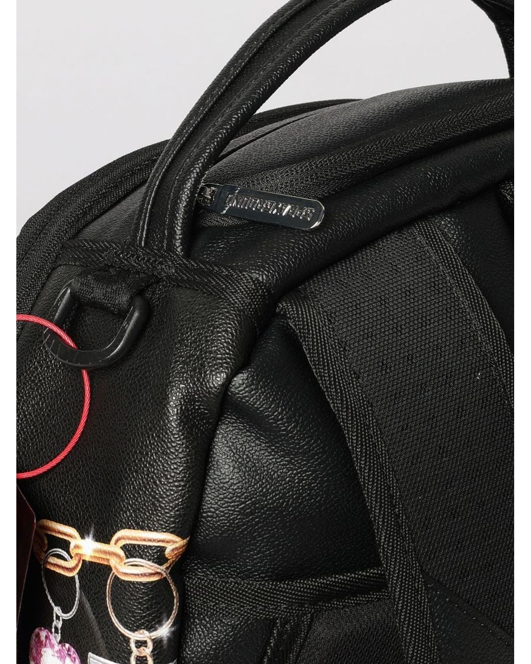 Sprayground Black Printed Hanging Stuff Backpack for men