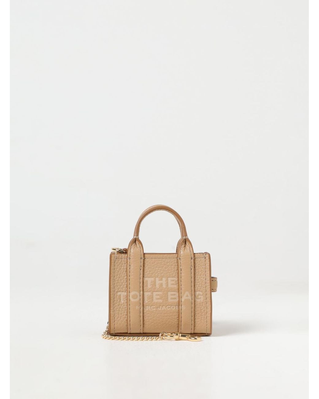 Marc Jacobs Natural The Nano Tote Bag Grained Leather Keychain