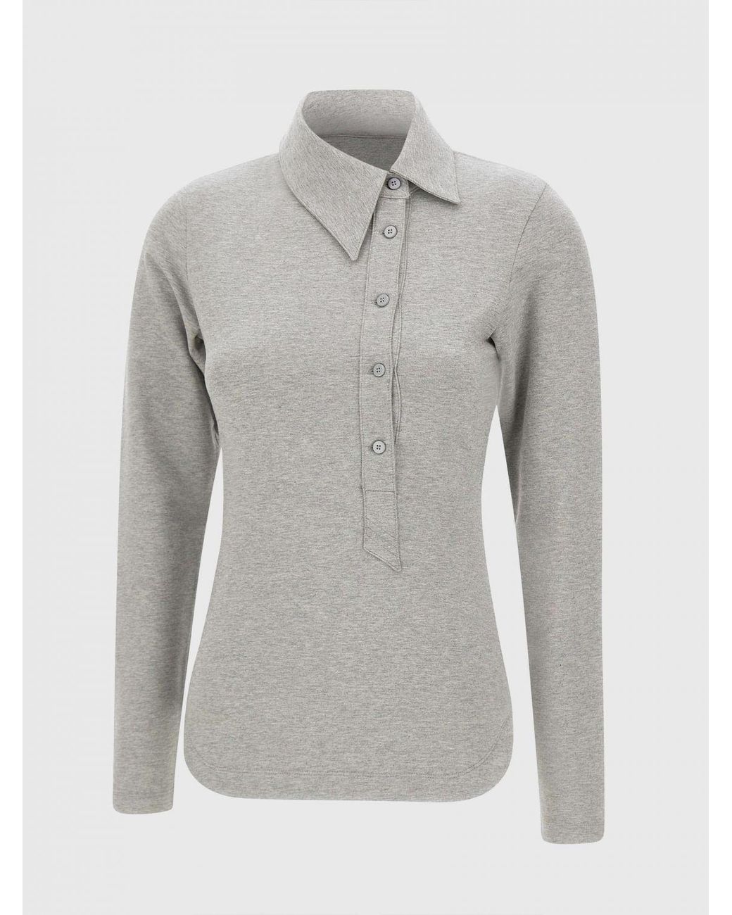 The Attico Gray Cotton Polo Shirt