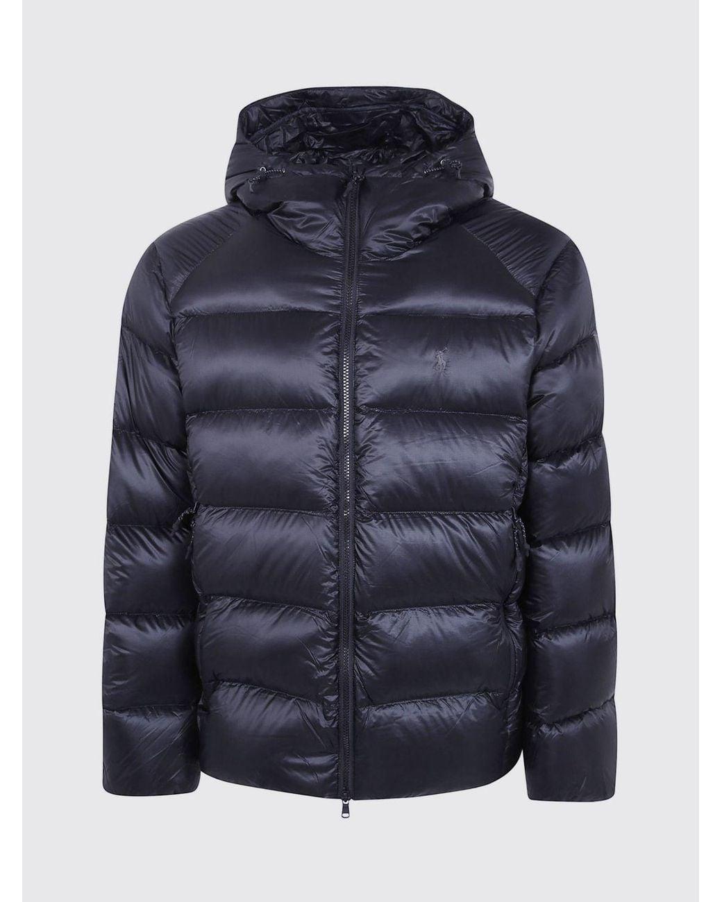 Polo Ralph Lauren Blue Recycled Nylon Puffer Jacket With Hood And Pony Logo for men