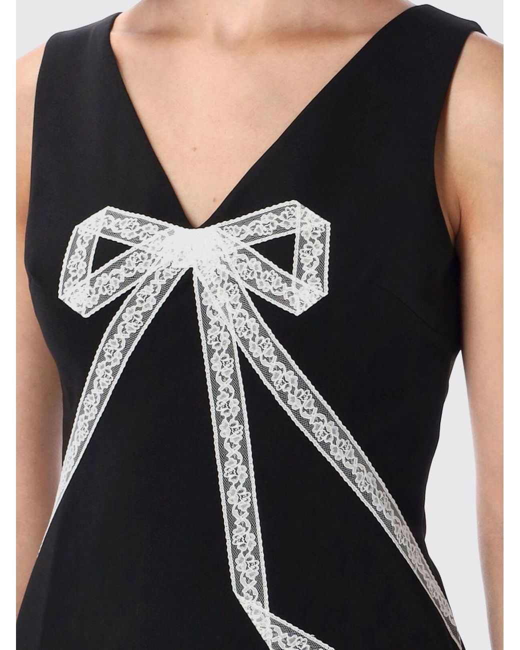 Self-Portrait Black Off-The-Shoulder Crêpe Sheath Mini Dress With Lace Inserts
