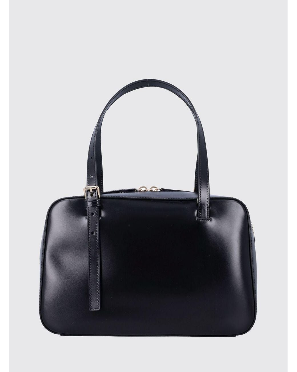 A.P.C. Black Virginie Box Leather Bag