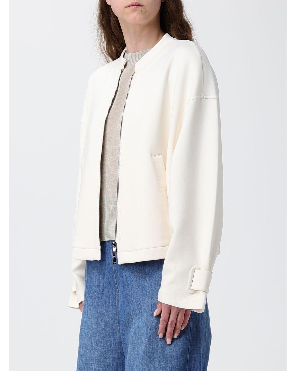 Emporio Armani White Cotton Blend Jacket