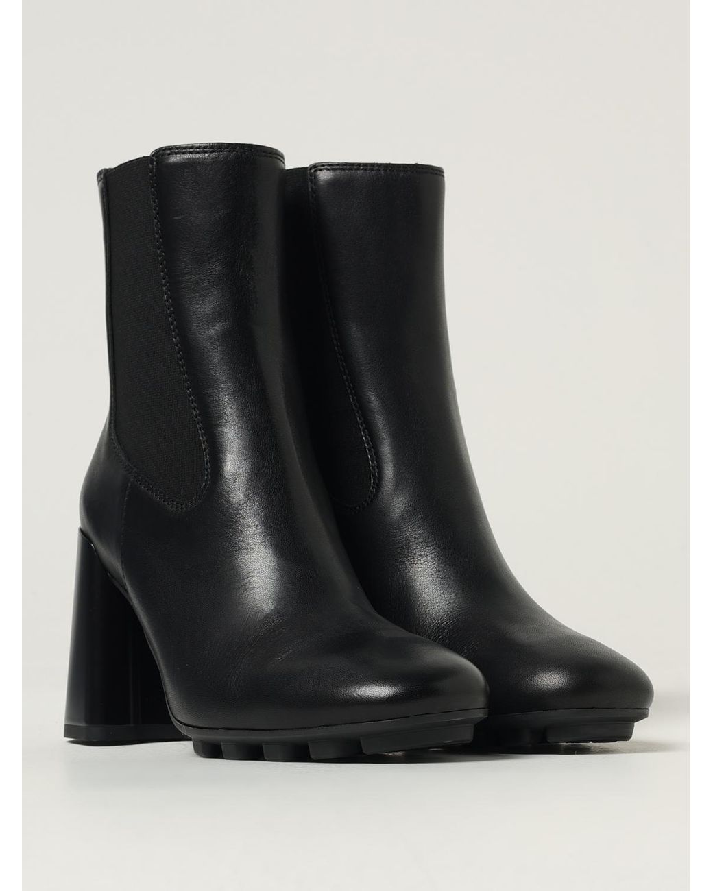 Hogan Black Flat Ankle Boots
