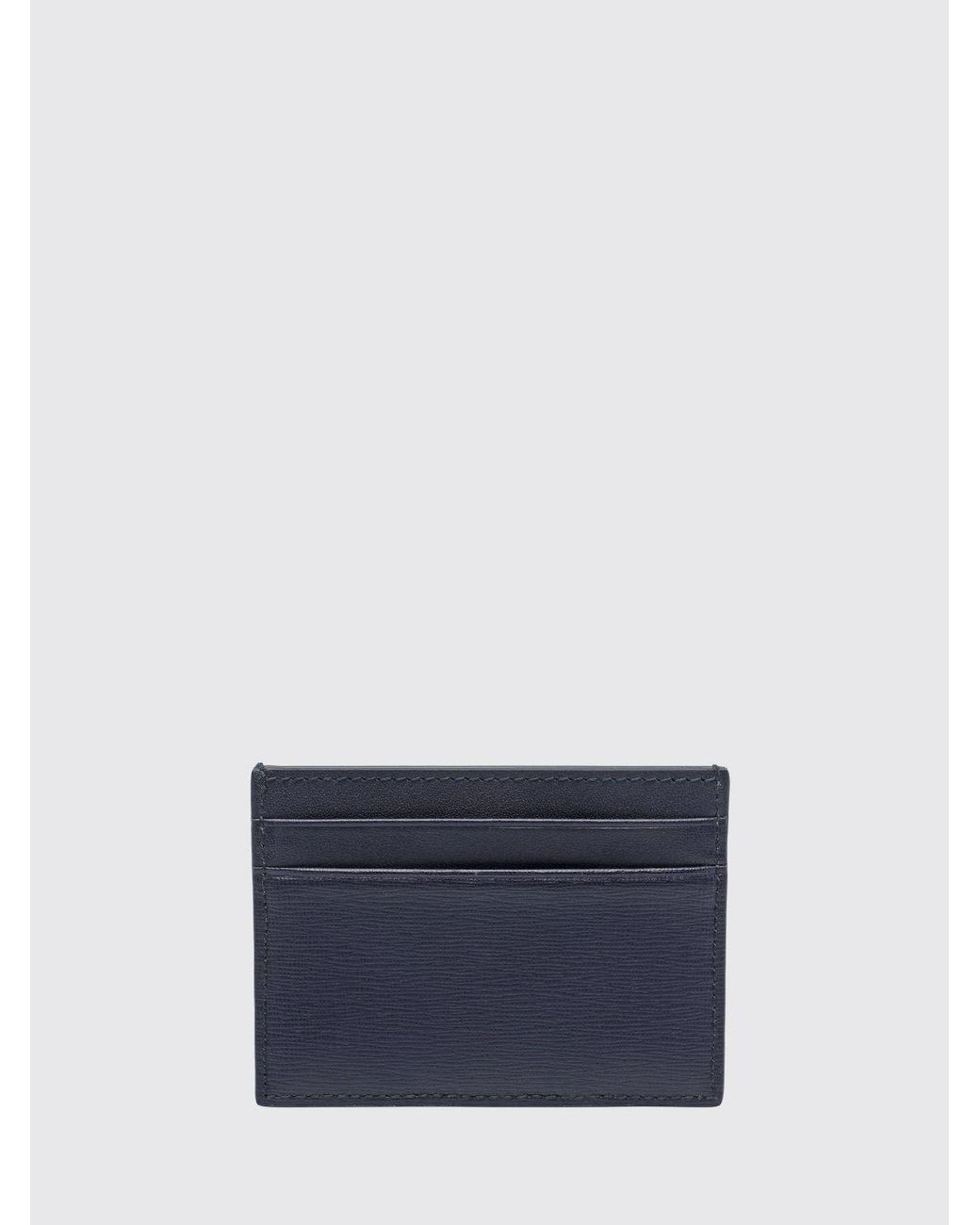 Bally Blue Calf Leather Card Holder for men