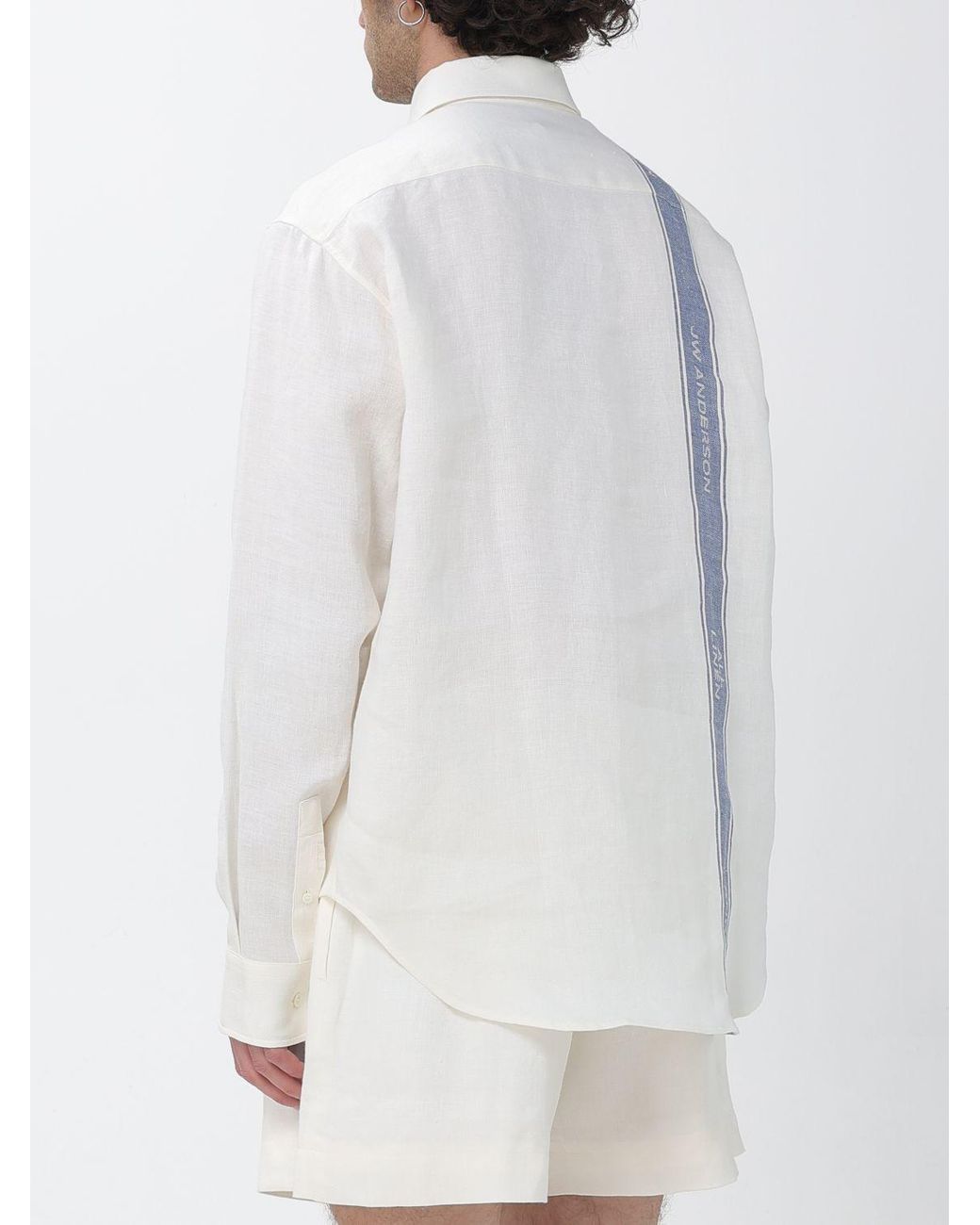 J.W. Anderson White Linen Shorts for men