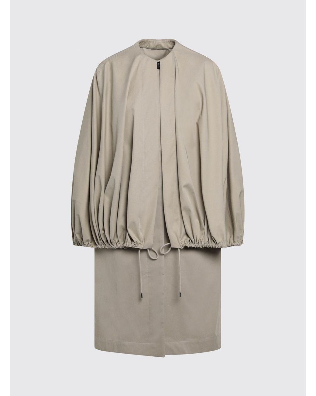 Totême Natural Organic Cotton Coat With Detachable Cape
