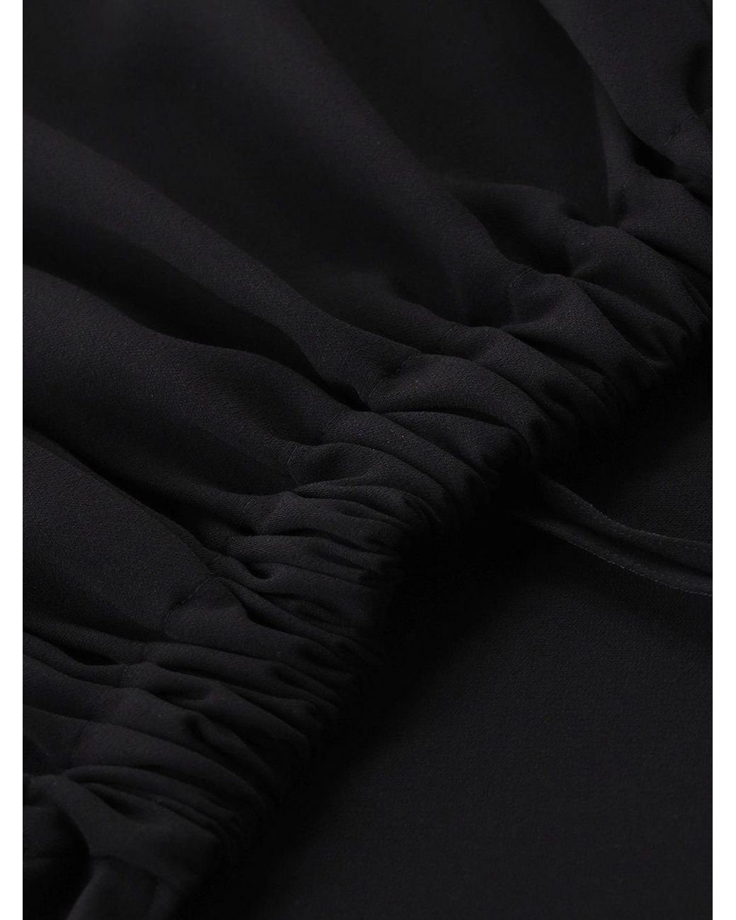 Max Mara Black Asymmetrical Crêpe Blouse With Round Neck