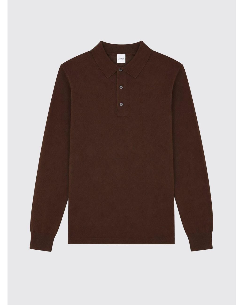 Aspesi Red Long-Sleeve Wool Polo Jumper With Ribbed Collar for men