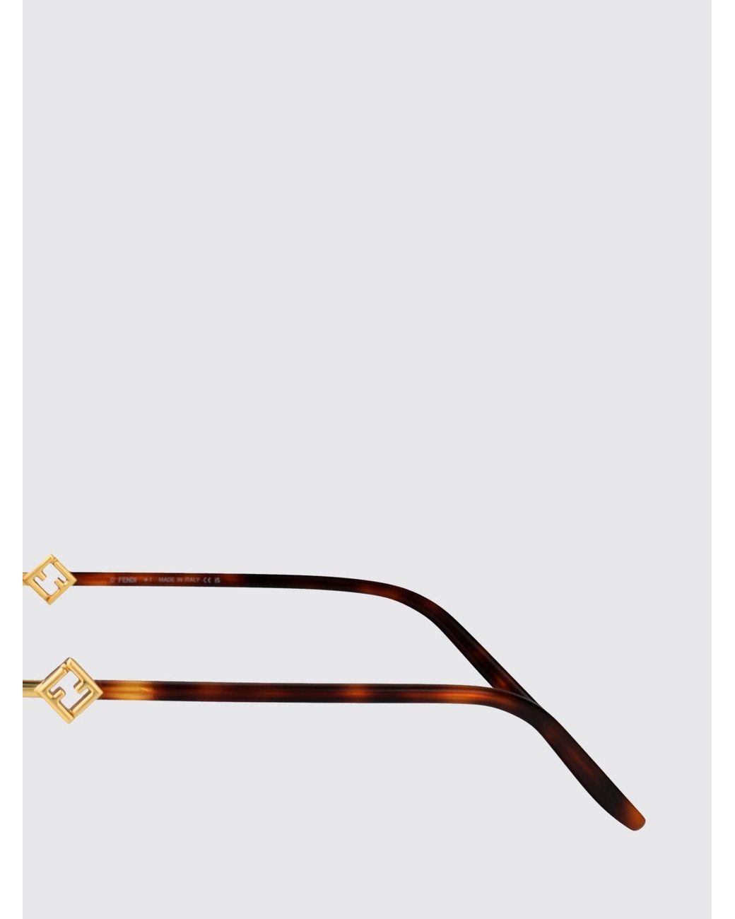 Fendi White Oversized Square Ff Monogram Metal Sunglasses
