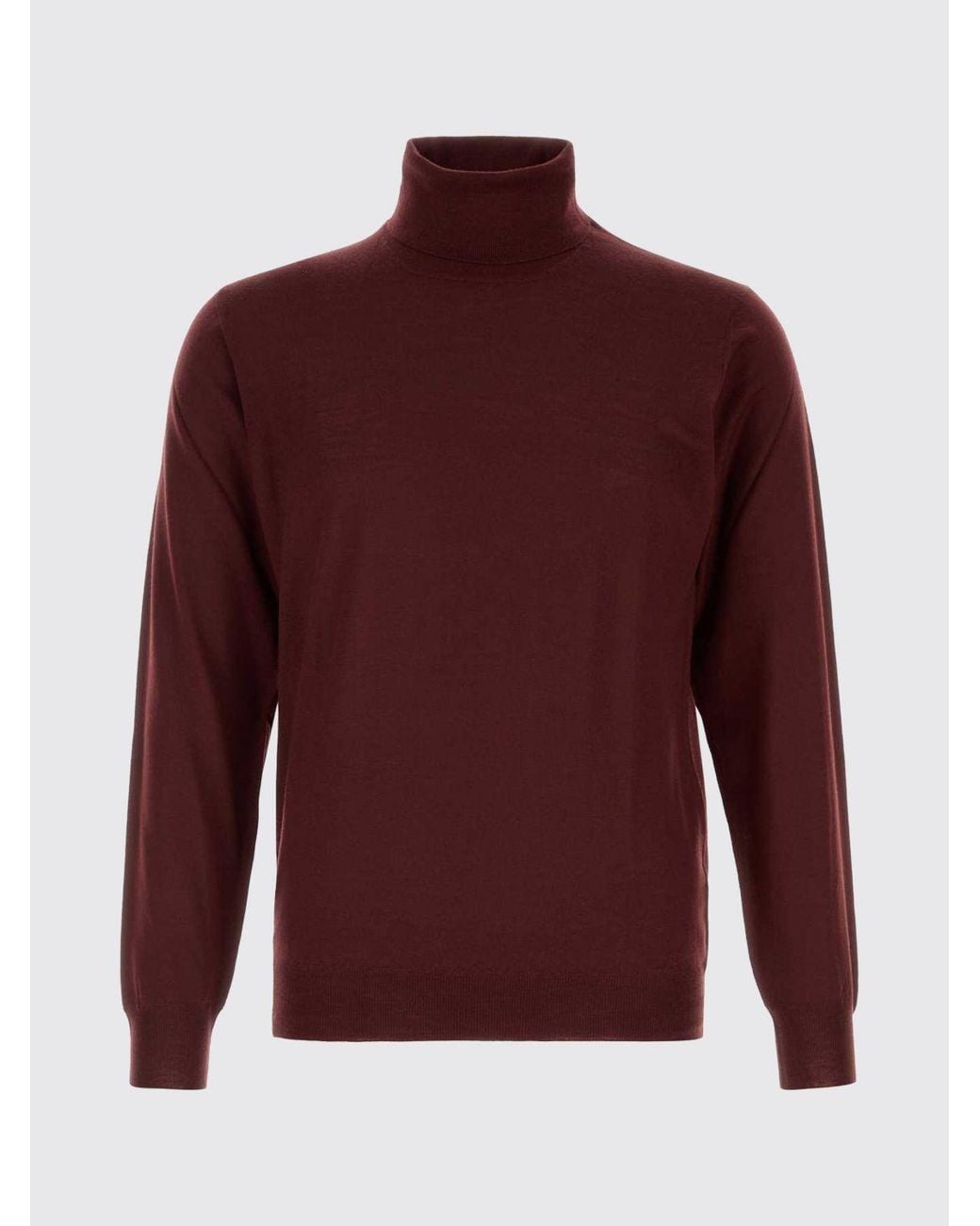 Fedeli Red Long-Sleeved Turtleneck Jumper for men