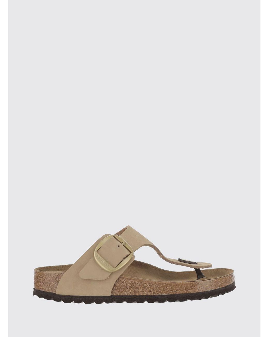 Birkenstock White Gizeh Big Buckle Nubuck Sandal
