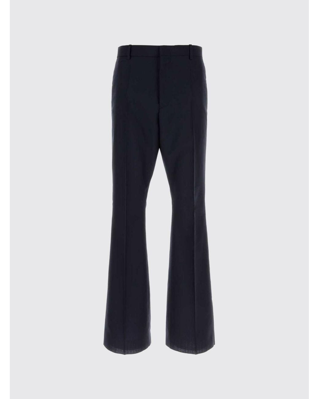 Jil Sander Blue Flared Tailored Wool And Mohair Trousers With Belt Loops for men