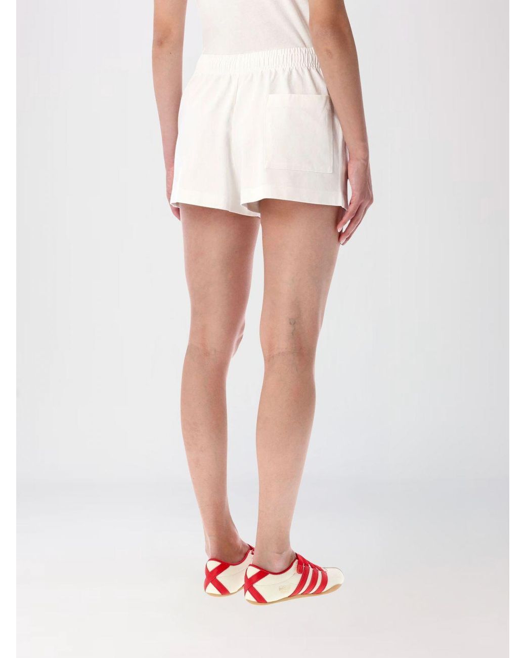 Sporty & Rich White Sporty &Amp Rich Cotton Jogging Shorts With Embroidered Logo Crest