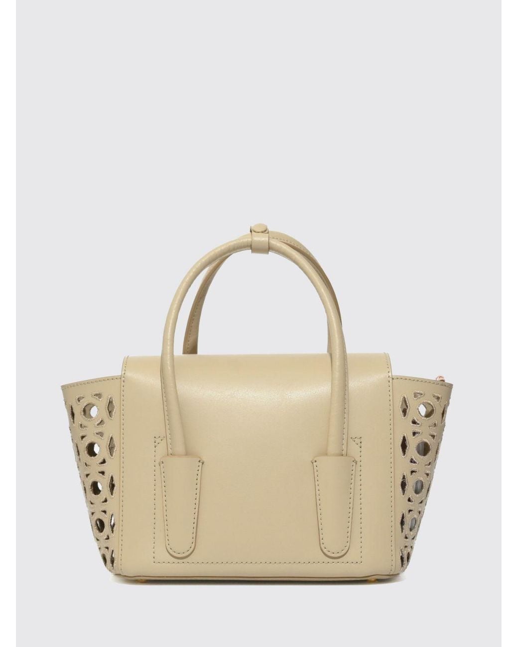 Coccinelle Natural Beat Double Leather Bag With Perforated Details