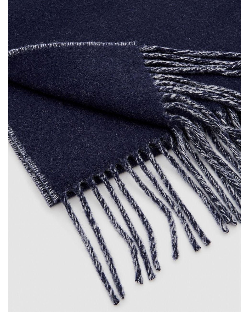 Jacquemus Blue Cotton Scarf With Contrasting Jacquard Logo And Fringed Edges for men
