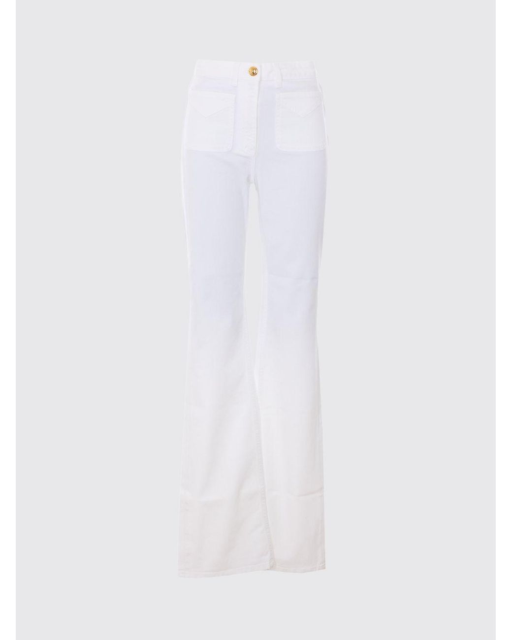 Elisabetta Franchi White Slim Fit Stretch Denim Jeans