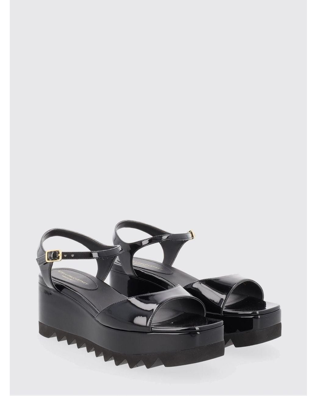 Stella McCartney White Synthetic Leather Wedge Sandals