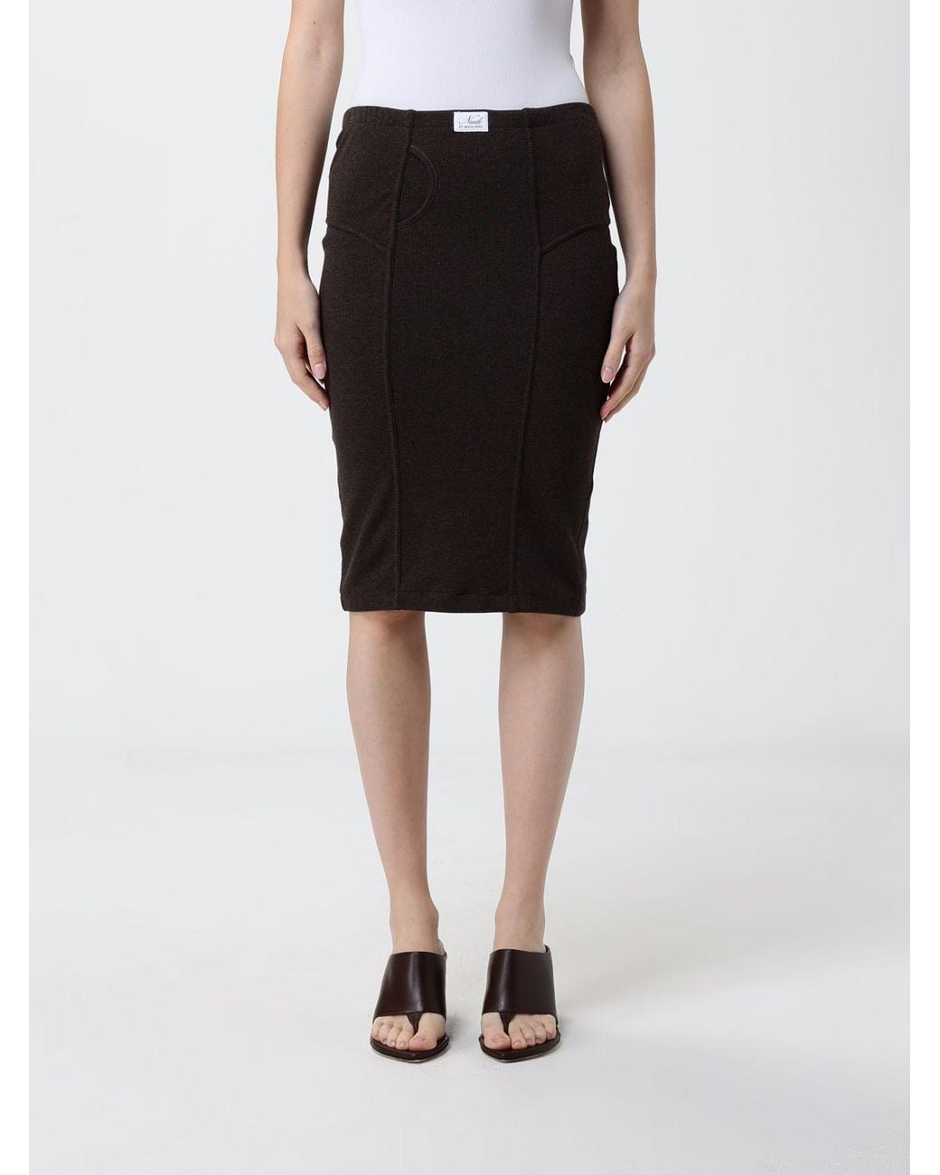 Magliano Black Stretch Jersey Midi Skirt