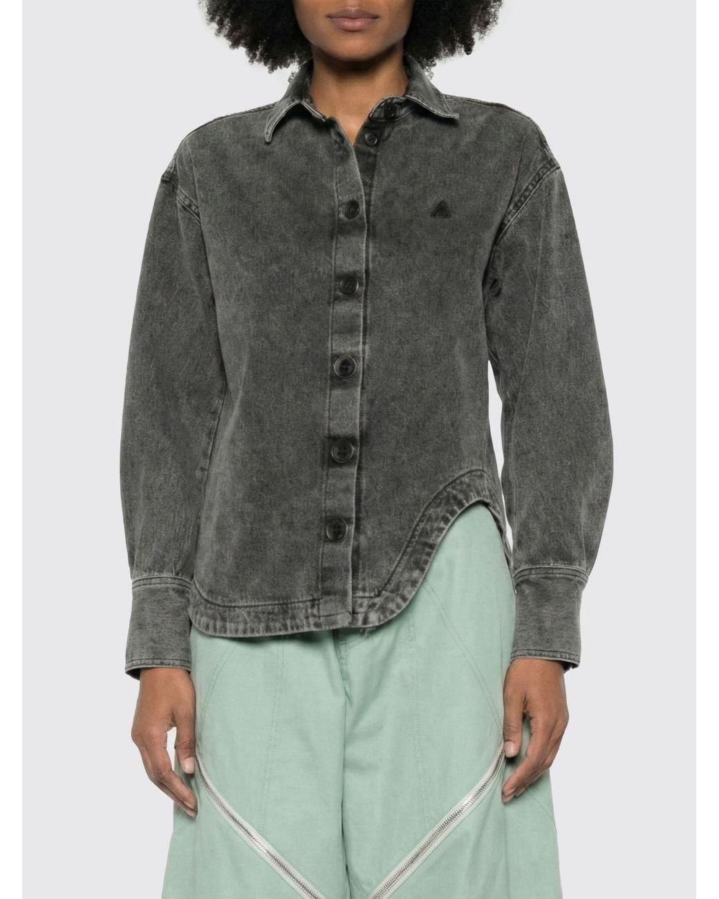 The Attico Gray Denim Shirt