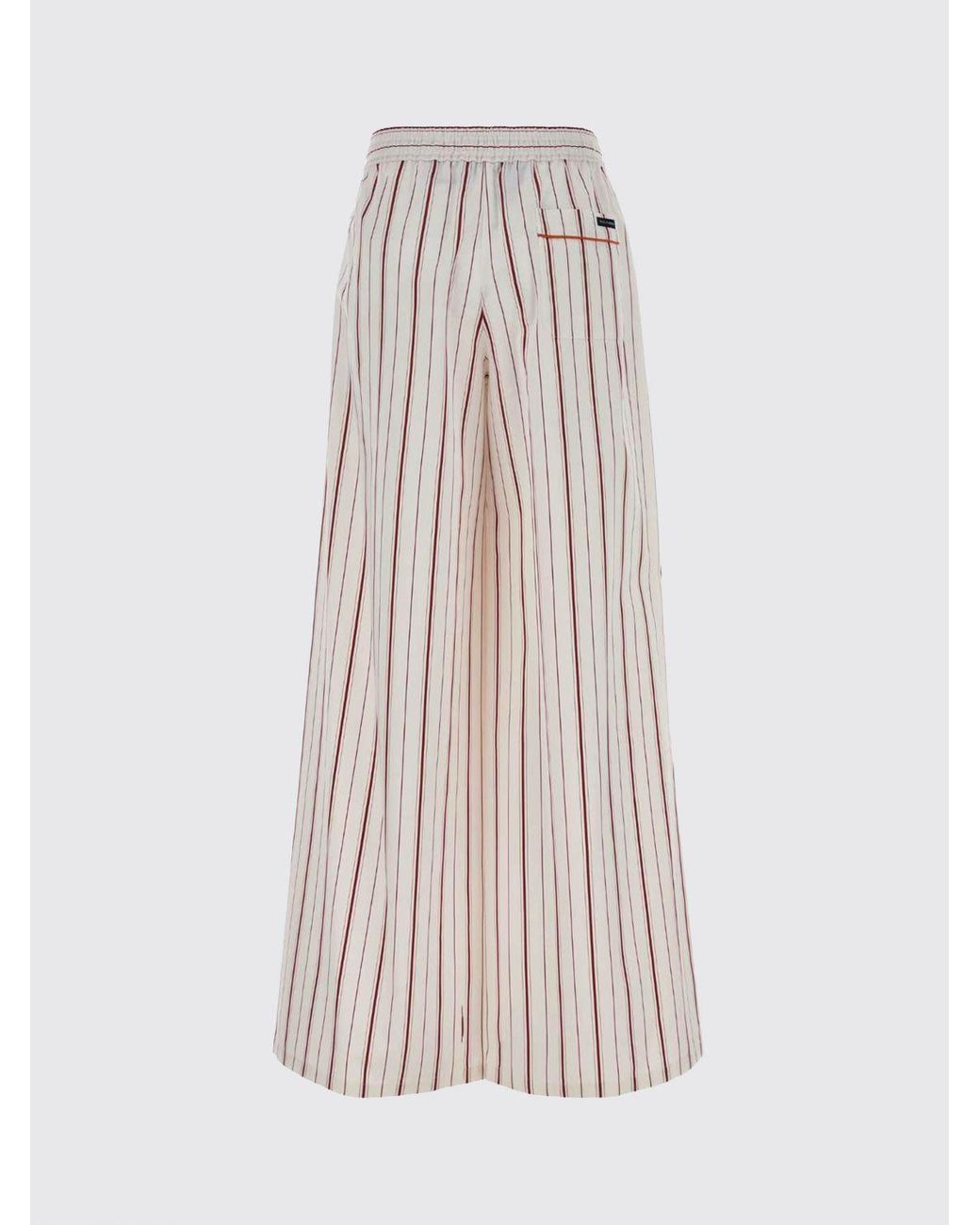 Dolce & Gabbana Multicolor Dolce &Amp Gabbana Striped Silk-Cotton Blend Palazzo Trousers
