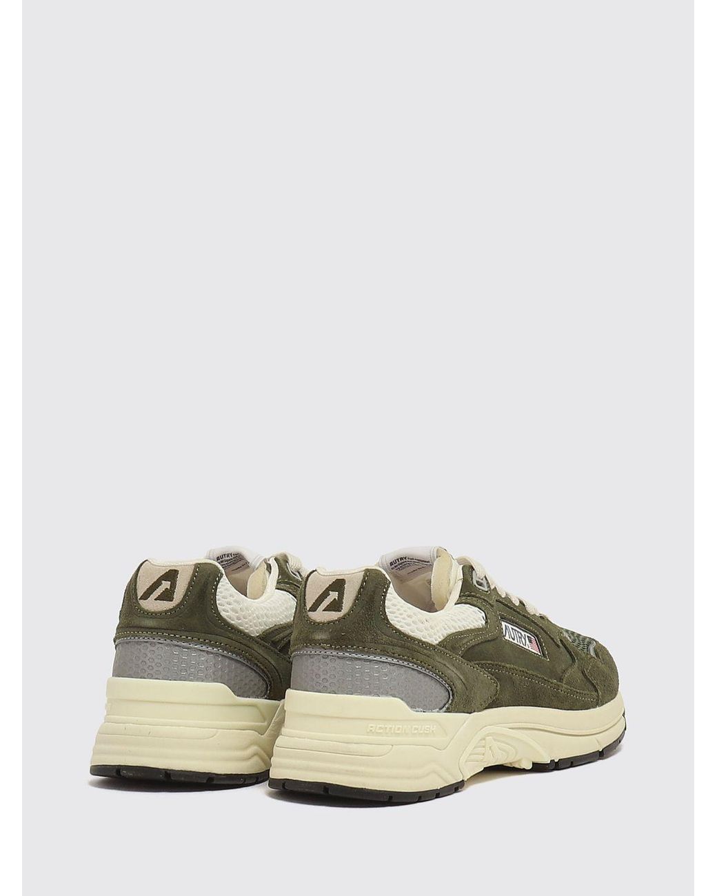 Autry Green Hyperway Bicolour Leather And Mesh Low-Top Sneakers for men