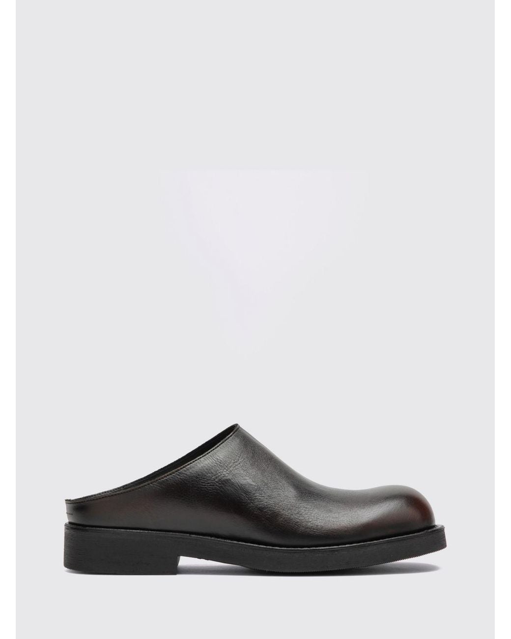 MM6 by Maison Margiela White Leather Mules With Rounded Toe for men