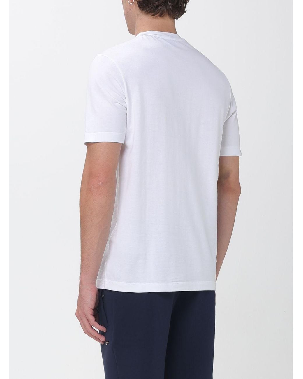 Paul & Shark White Paul &Amp Shark Slim Fit Short-Sleeved Cotton Crew Neck T-Shirt for men
