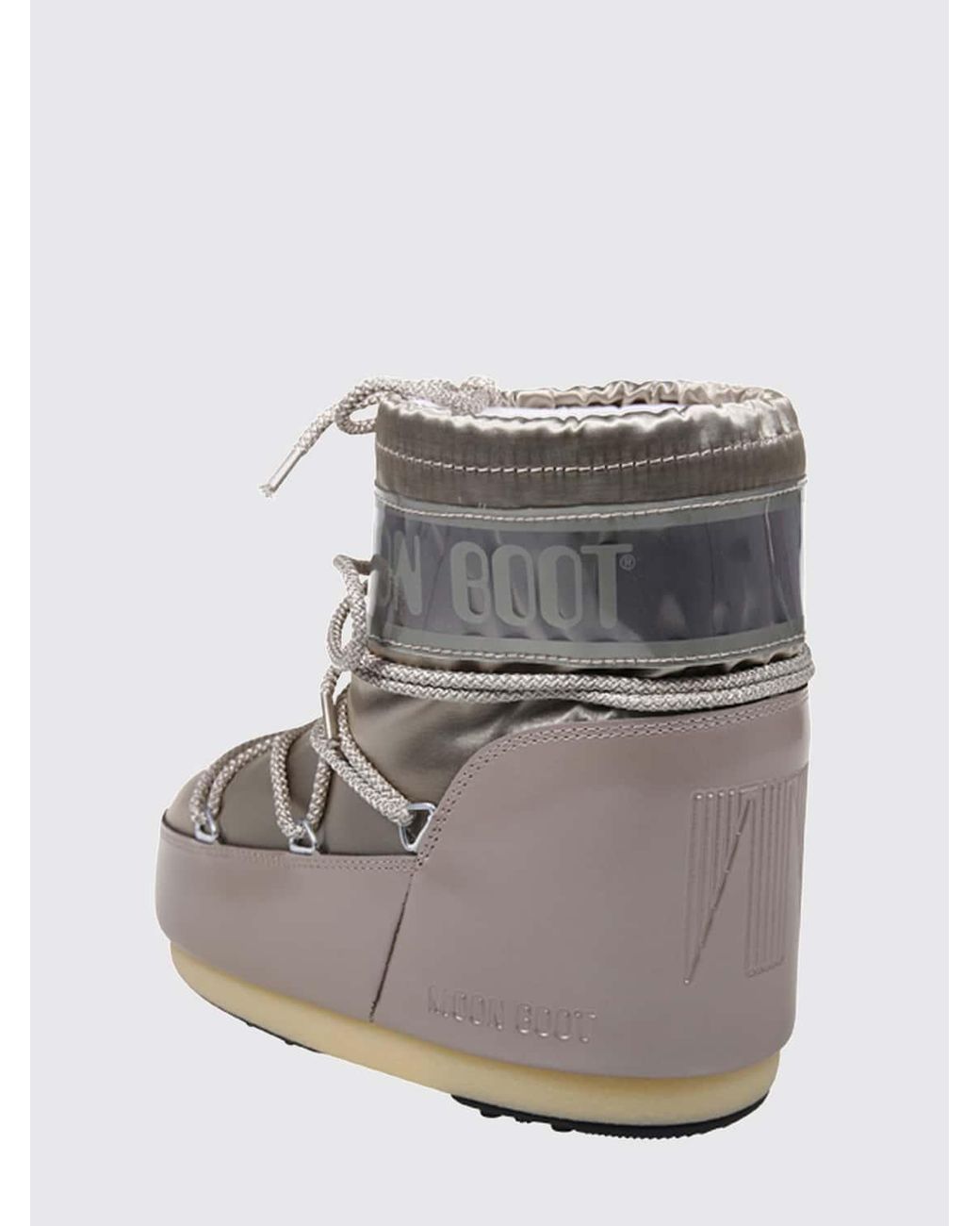 Moon Boot Gray Flat Ankle Boots