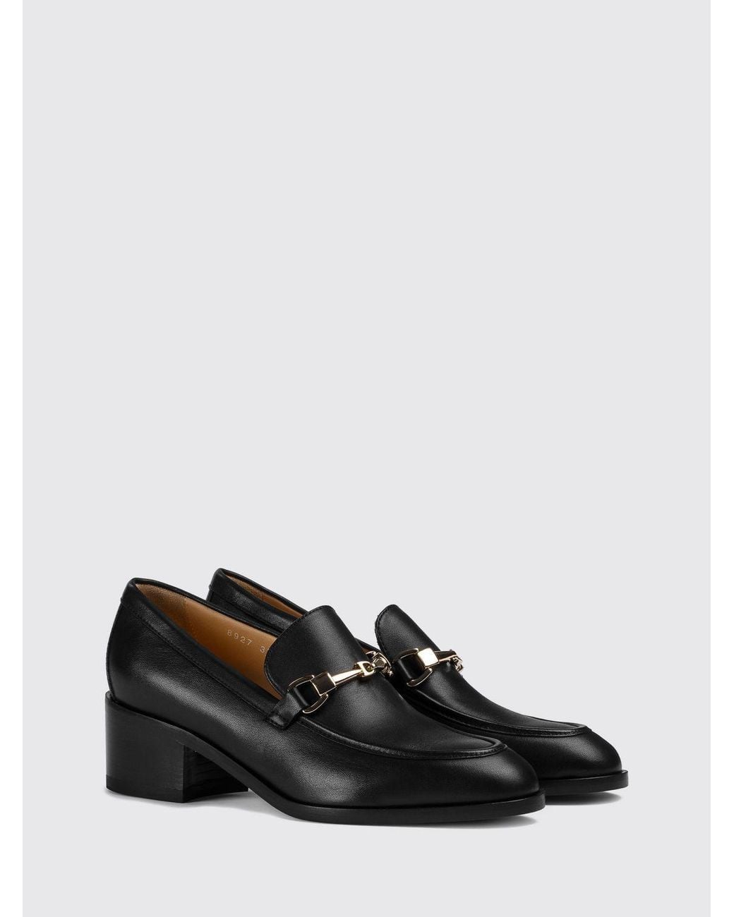 Doucal's Black Calfskin Penny Loafers With Metal Horsebit