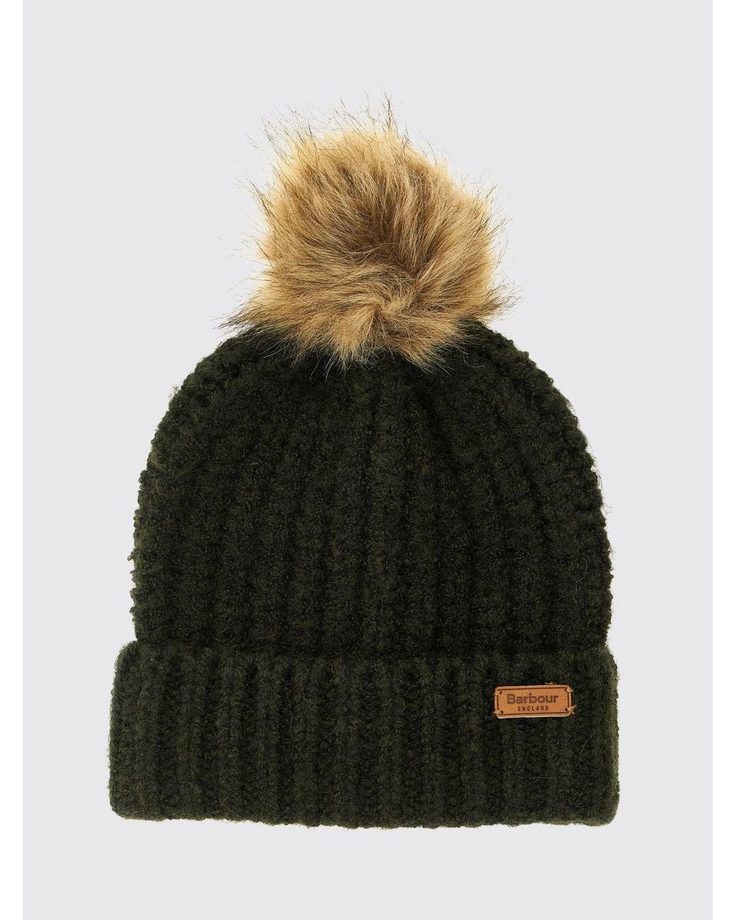 Barbour Green Two-Piece Tartan Wool Scarf And Hat Set