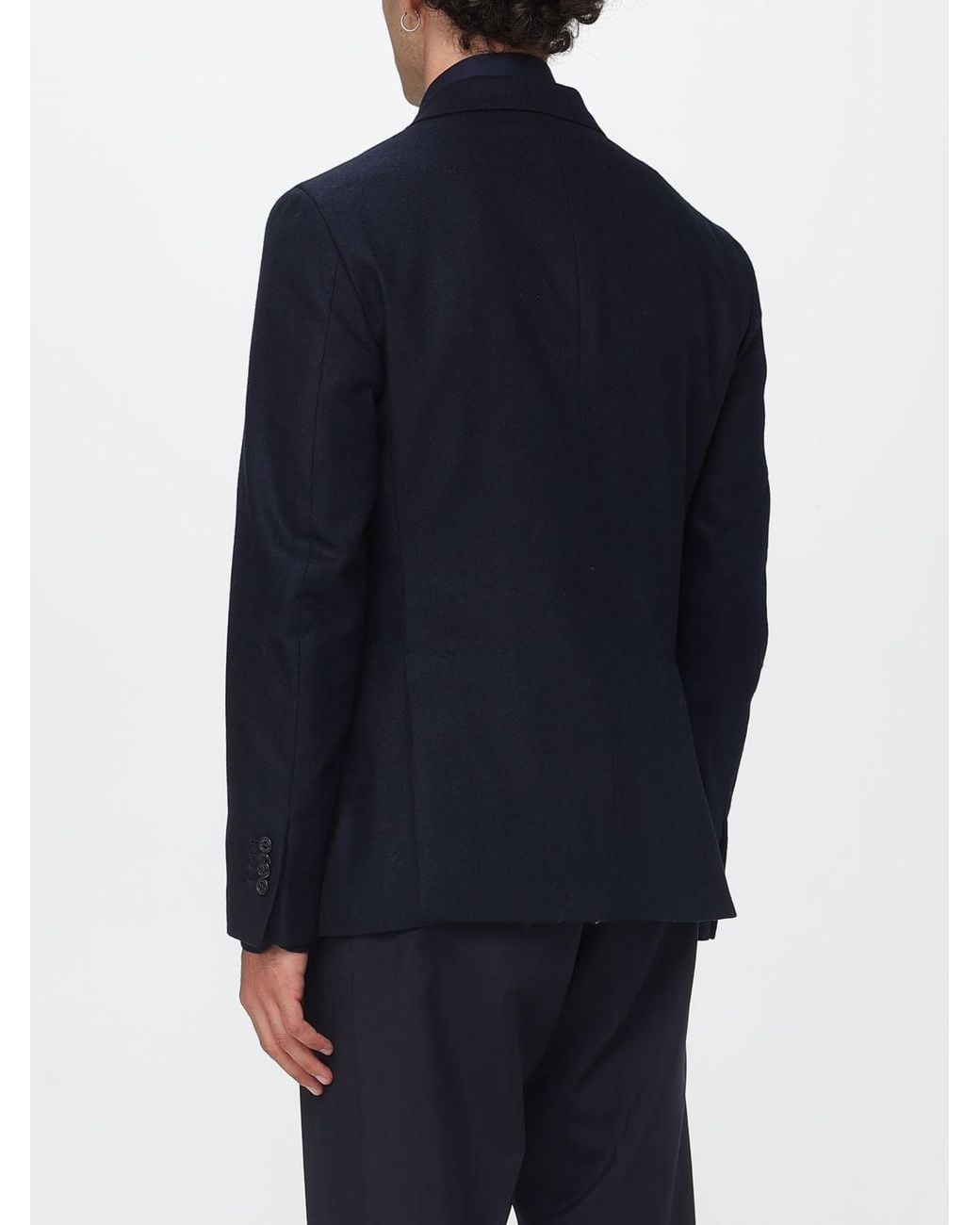 Brooksfield Blue Double-Breasted Peacoat for men