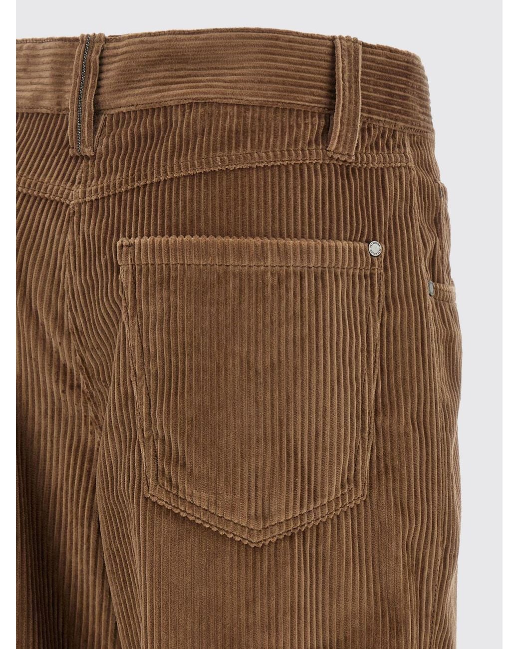 Brunello Cucinelli Brown Flared Corduroy Trousers